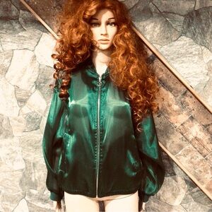 Emerald Green ZARA Organza Bomber Jacket